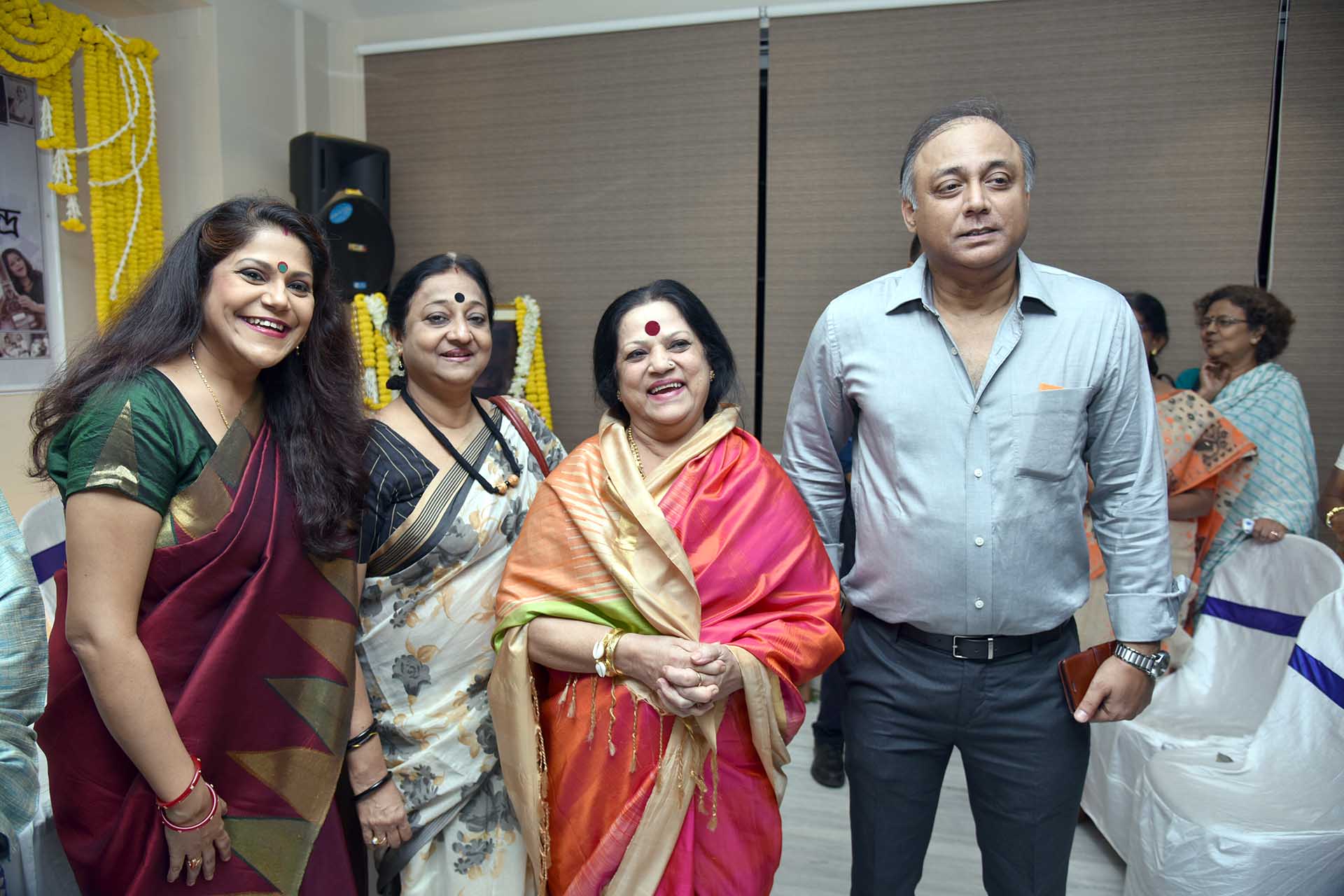 A happy moment with Smt Haimanti Shukla, Smt Indrani Sen, Smt Antara Chowdhury with husband Sri Tirthankar Dasgupta